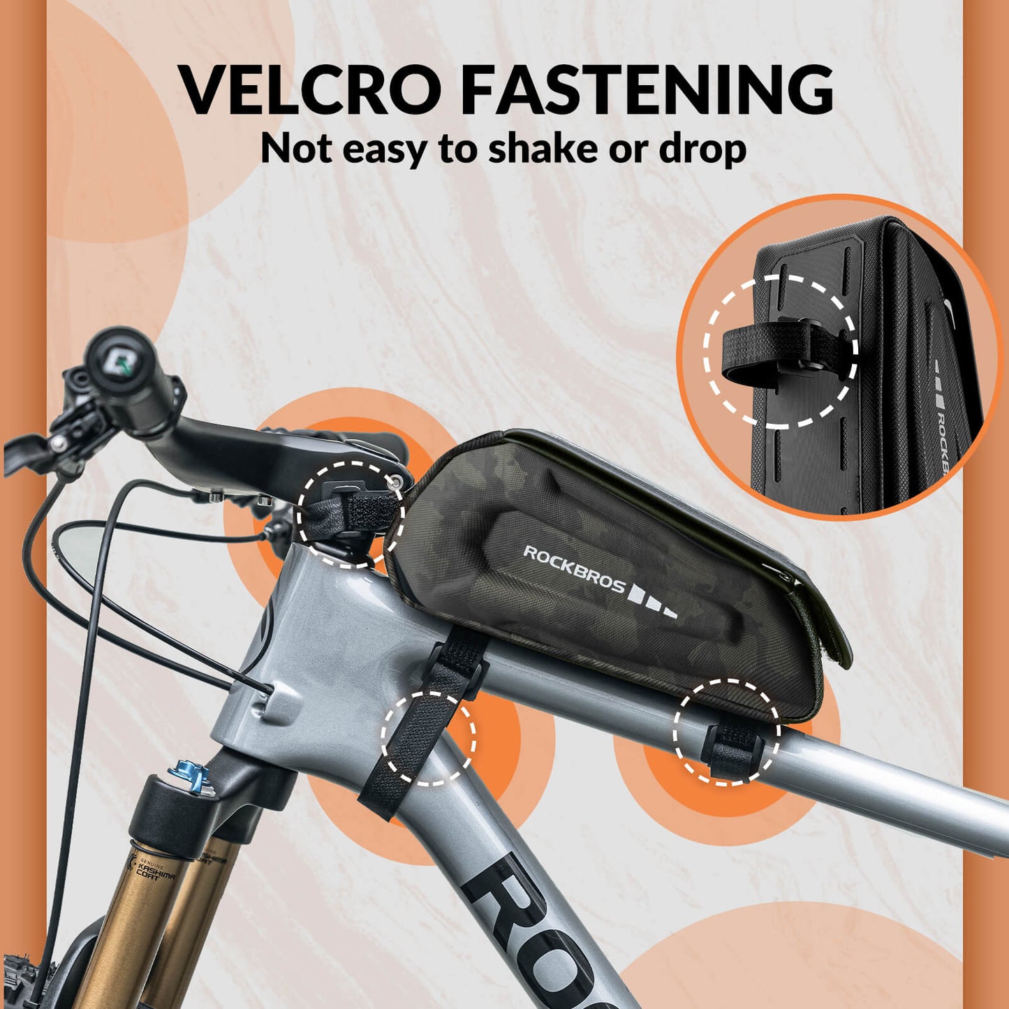 ROCKBROS Bike Frame Bag 1.7L – Smart Storage + Phone Access On The Go!​ #Color_Camouflage