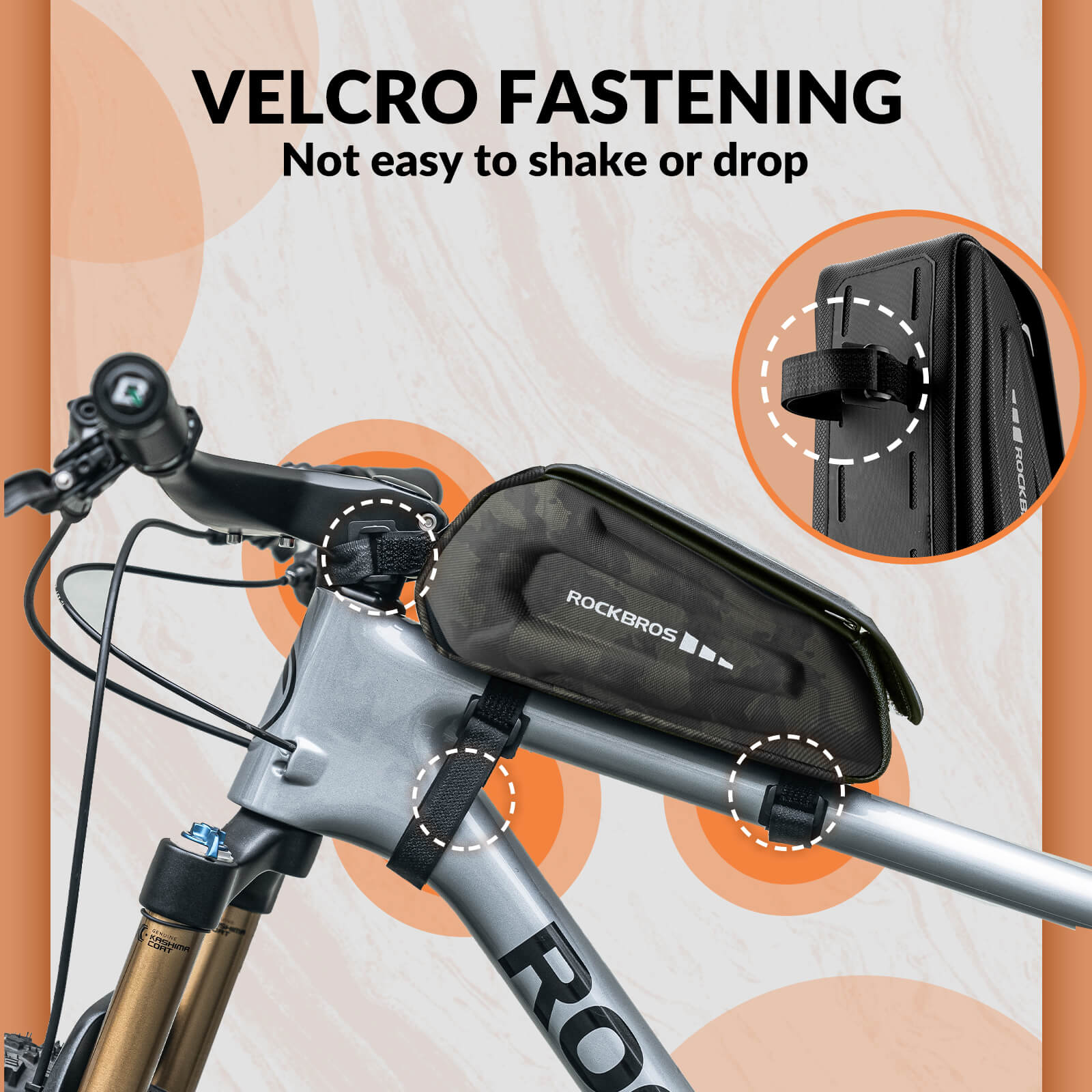 ROCKBROS Bike Frame Bag 1.7L – Smart Storage + Phone Access On The Go!​ #Color_Camouflage