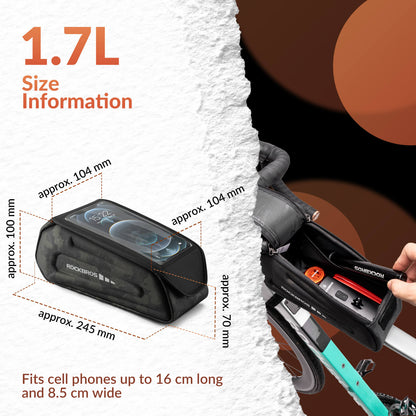 ROCKBROS Bike Frame Bag 1.7L – Smart Storage + Phone Access On The Go!​ #Color_Camouflage