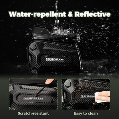 ​ROCKBROS Bike Frame Bag – Phone Storage with Touch Screen Access (Water-Resistant)