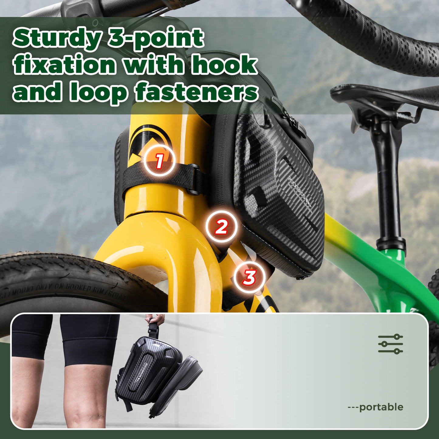 ​ROCKBROS Bike Frame Bag – Phone Storage with Touch Screen Access (Water-Resistant)