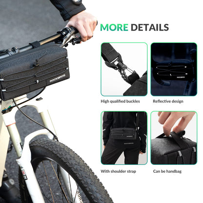 ROCKBROS Bike Handlebar Bag with Detachable Shoulder Strap 2L - ROCKBROS-UK