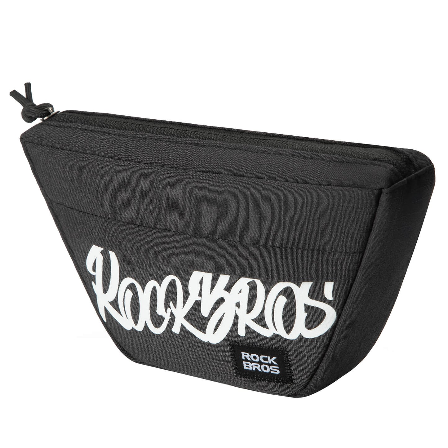 ROCKBROS trapezoid-shaped bike handlebar bags with waterproof design and spacious storage for cycling essentials. #Color_Black