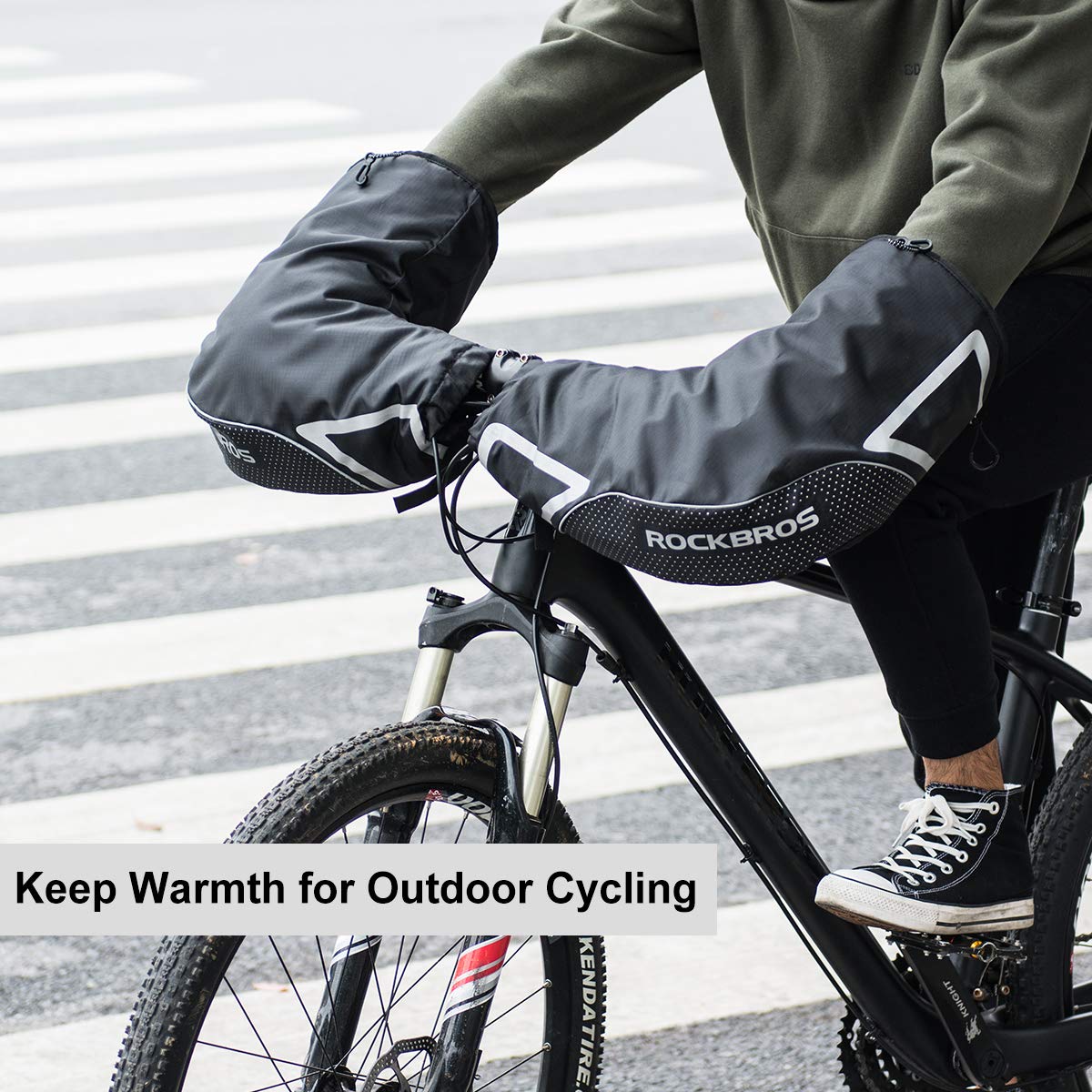 ROCKBROS Bike Handlebar Gloves Thermal Cycling Gloves Windproof Waterproof #Style_Style 1