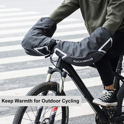 ROCKBROS Bike Handlebar Gloves Thermal Cycling Gloves Windproof Waterproof #Style_Style 1