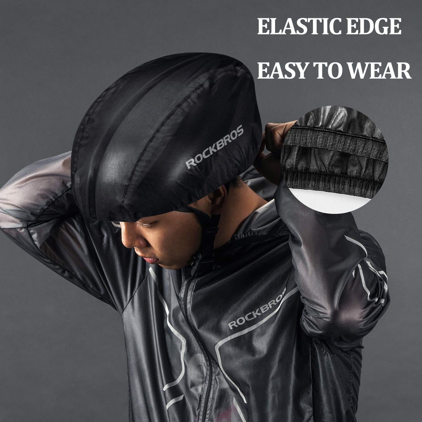 ROCKBROS Bike Helmet Cover with Reflective Logo Rainproof & Dustproof #Color_Green