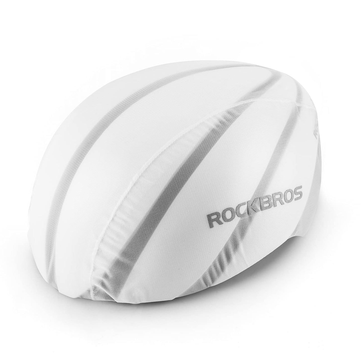 ROCKBROS Bike Helmet Cover with Reflective Logo Rainproof & Dustproof #Color_White