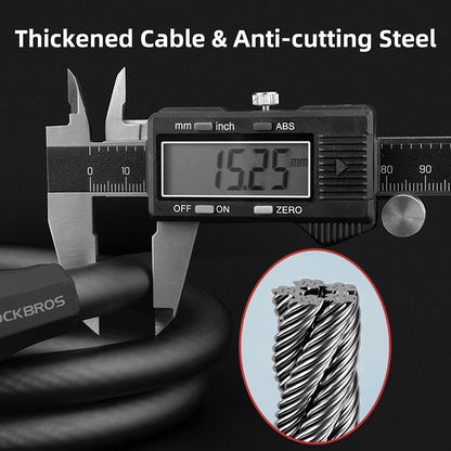 ROCKBROS Bike Lock High Security Combination Cable Lock with 5-Digits Codes