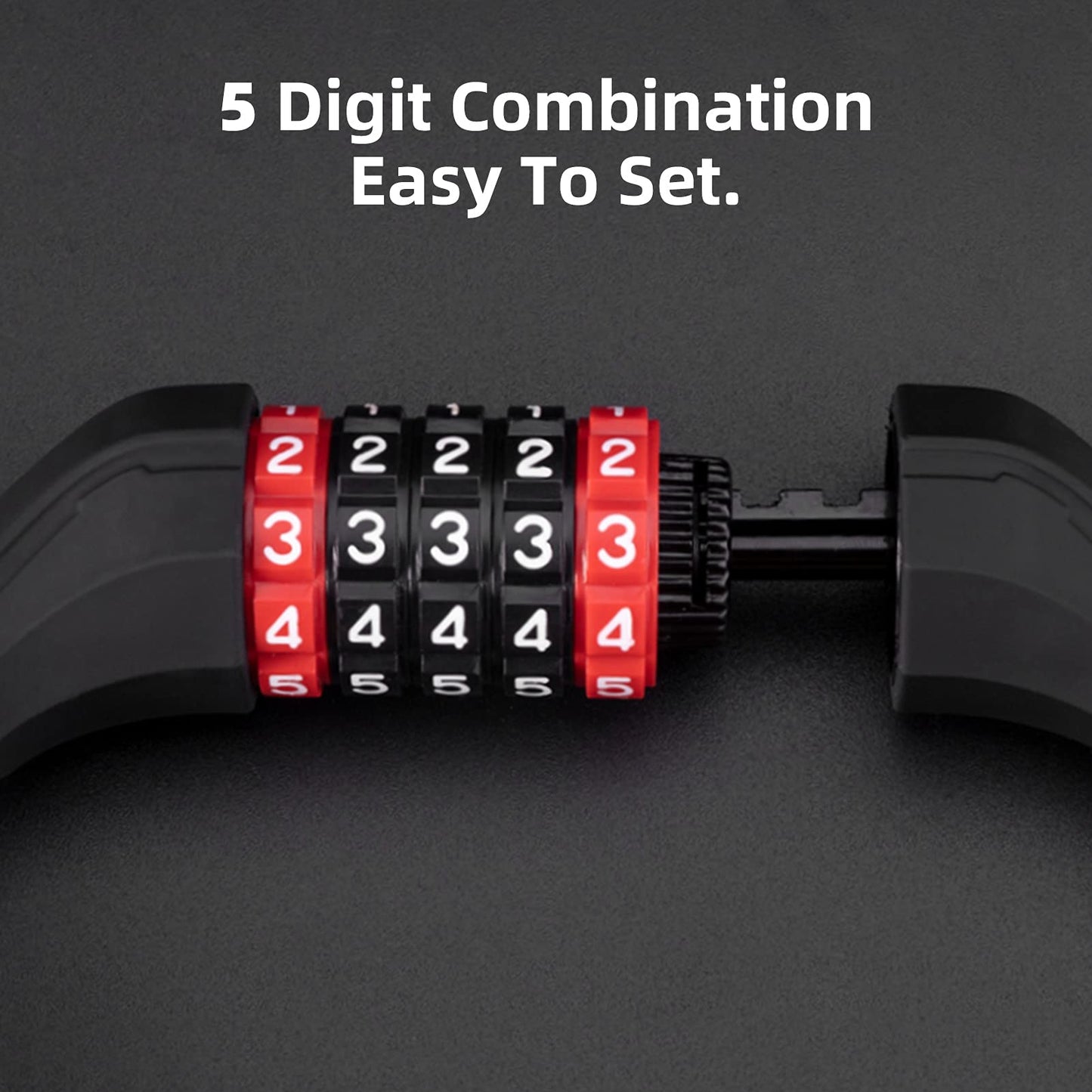 ROCKBROS Bike Lock High Security Combination Cable Lock with 5-Digits Codes