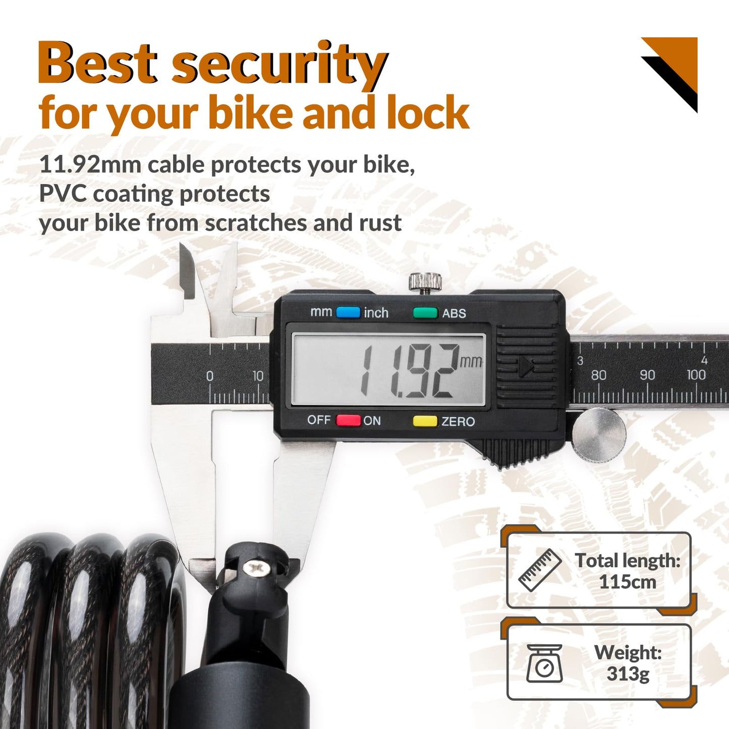 ROCKBROS Bike Locks High Security Lock for Bicycle Heavy Duty Cycling Locks #Color_Black