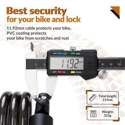 ROCKBROS Bike Locks High Security Lock for Bicycle Heavy Duty Cycling Locks #Color_White