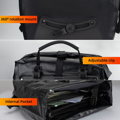 ROCKBROS Bike Pannier Bag 25L 32L 100% Waterproof Rear Rack Bike Bag #Style_Gray