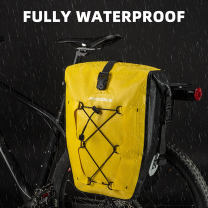 ROCKBROS Bike Pannier Bag 25L 32L 100% Waterproof Rear Rack Bike Bag #Style_Yellow-2pcs