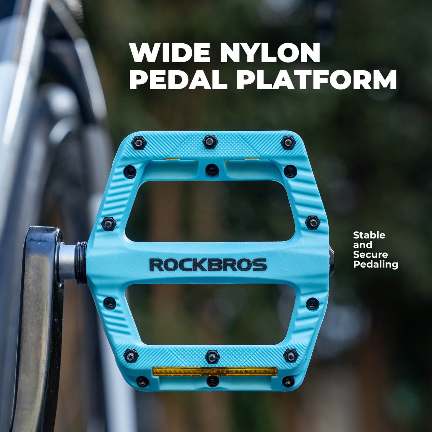 ROCKBROS BP2501 9/16 inch aluminium alloy bike pedals with anti-slip surface, durable and lightweight design.#Color_Sky Blue