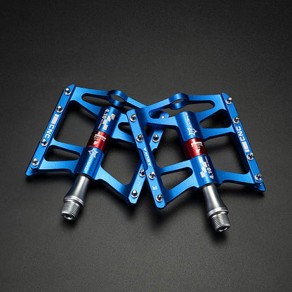 ROCKBROS Bike Pedals Aluminum Alloy Flat Pedals Wide Platform Non-Slip #Color_Blue