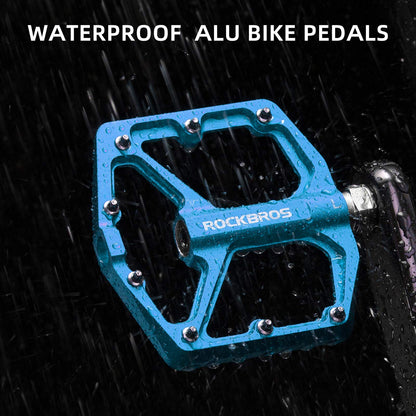 ROCKBROS Bike Pedals Ultra Lightweight Flat  Pedals 9/16 Inch (Pair) #Color_Blue
