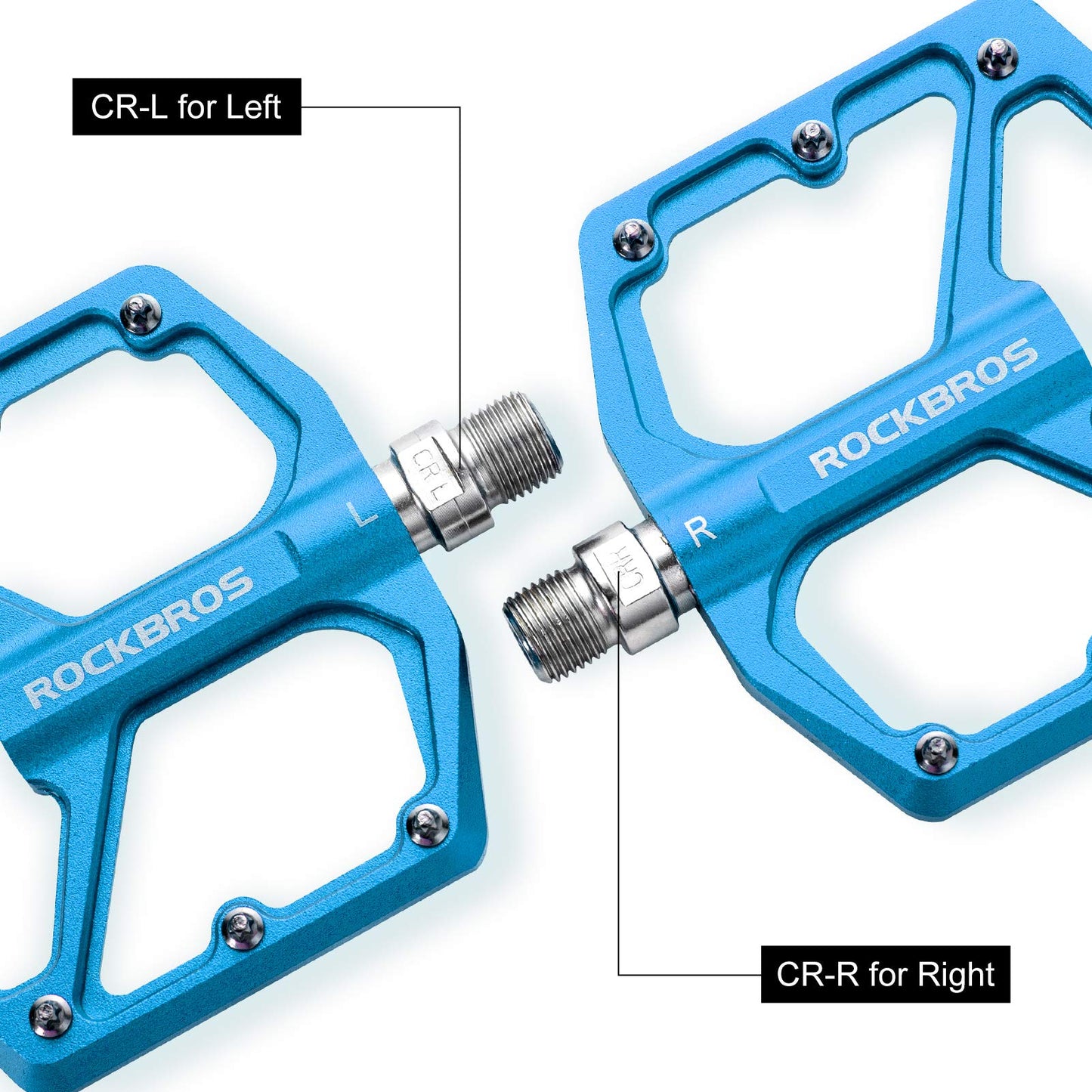 ROCKBROS Bike Pedals Ultra Lightweight Flat  Pedals 9/16 Inch (Pair) #Color_Blue