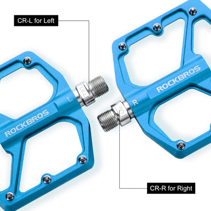 ROCKBROS Bike Pedals Ultra Lightweight Flat  Pedals 9/16 Inch (Pair) #Color_Blue