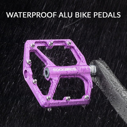 ROCKBROS Bike Pedals Ultra Lightweight Flat  Pedals 9/16 Inch (Pair) #Color_Purple