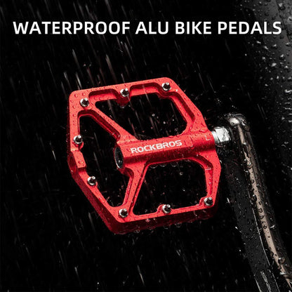 ROCKBROS Bike Pedals Ultra Lightweight Flat  Pedals 9/16 Inch (Pair) #Color_Red