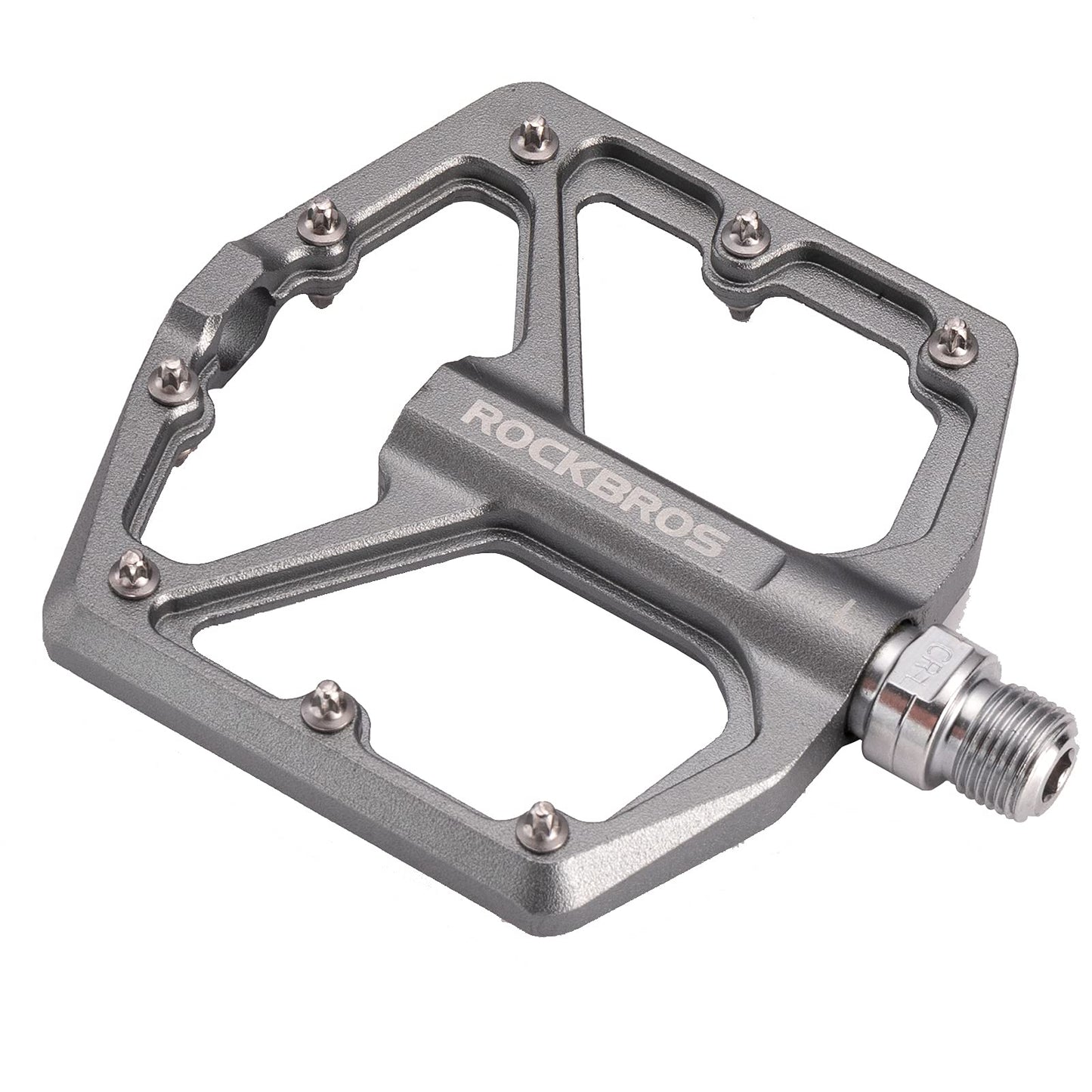 ROCKBROS Bike Pedals Ultra Lightweight Flat  Pedals 9/16 Inch (Pair) #Color_Titanium