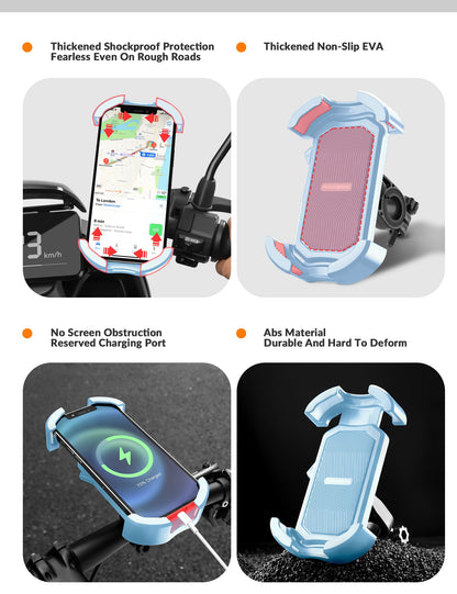 ROCKBROS Bike Phone Mount 360°Rotatable Phone Mount for Bicycle Motorcycle #Style_Blue (rear view mirror)