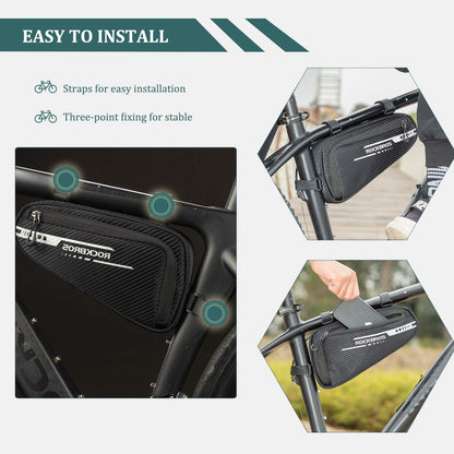 ROCKBROS Bike Triangle Bag Side Opening Corner Pouch Storage Bag #Color_Black