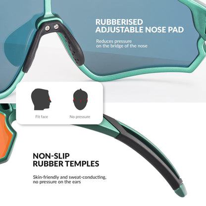 ROCKBROS Children's Cycling glasses UV400 Protection Sunglasses for Boys Girls #Color_Olive Green