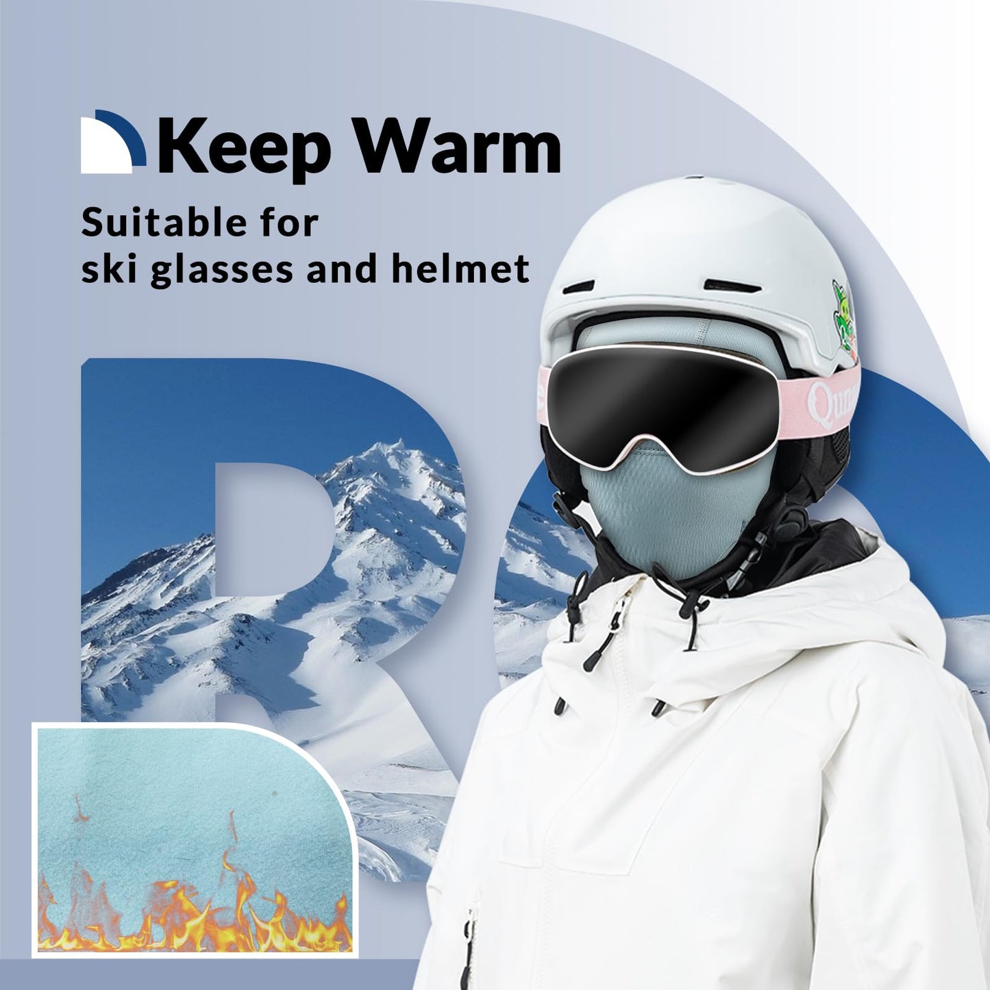 ROCKBROS Children's Thermal Windproof Breathable Balaclava for Autumn Winter #Color_Blue