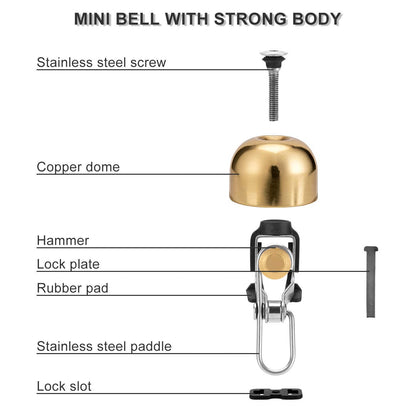 ROCKBROS Cycling Belll Ring Loud Handlebar Alarm Bicycle Bell #Color_Gold