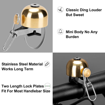 ROCKBROS Cycling Belll Ring Loud Handlebar Alarm Bicycle Bell #Color_Gold