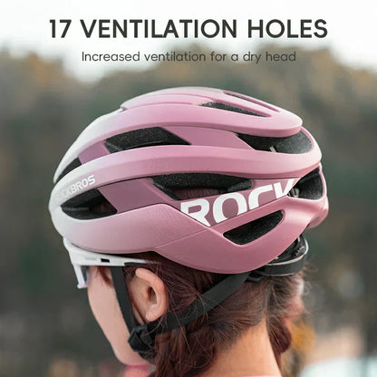 ROCKBROS LK-12 Flowing Light cycling bike helmet with LED lights, aerodynamic design and adjustable fit