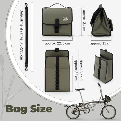 ROCKBROS Folding Bike Handlebar Bag Backpack 4-7L – Compact & Versatile Storage for Every Ride!​ #Color_Brown