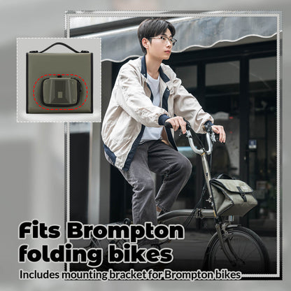 ROCKBROS Folding Bike Handlebar Bag Backpack 4-7L – Compact & Versatile Storage for Every Ride!​ #Color_Brown