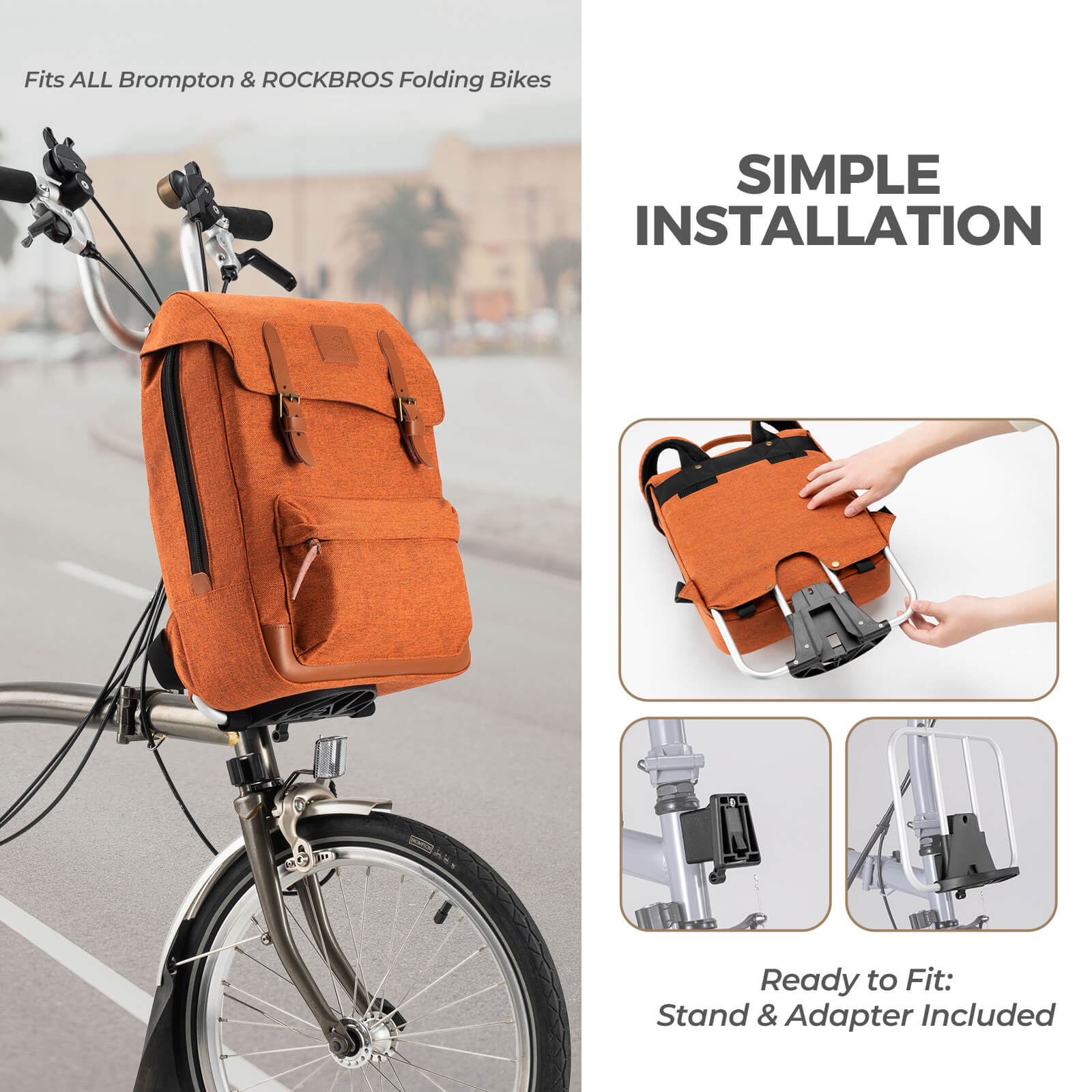 ROCKBROS Folding Bike Handlebar Bag Backpack 8.3L – Ultimate Compact Storage for Cyclists!​ 