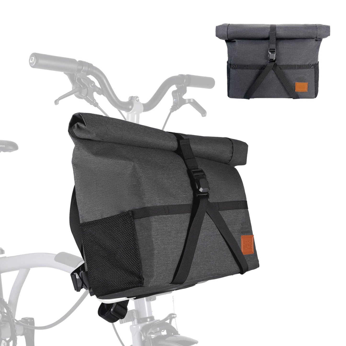 ROCKBROS Folding Bike Handlebar Bag Backpack - H48 | Ultimate Versatile Storage Solution!​ #Color_Black