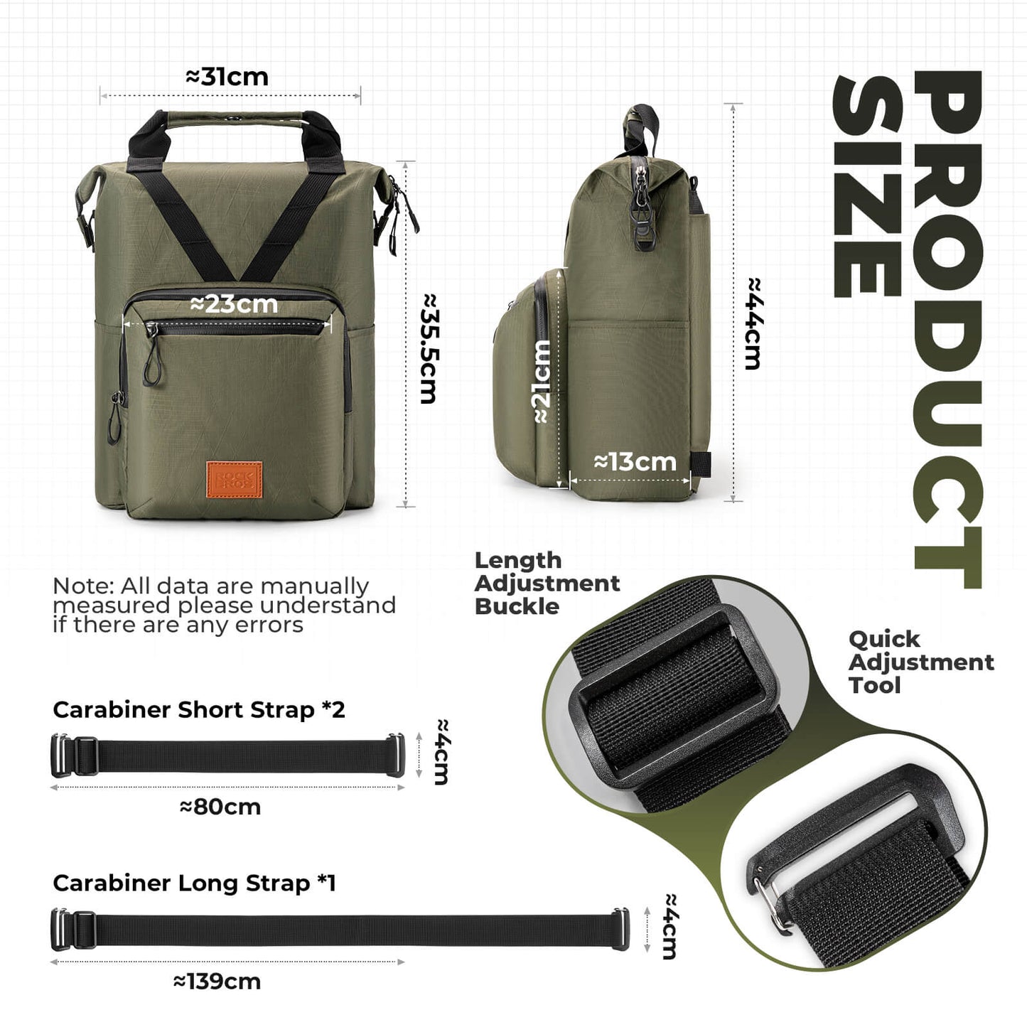 ROCKBROS Folding Bike Handlebar Bag Backpack - H43 – Smart Storage for Every Ride!​