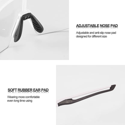 ROCKBROS Half Frame Photochromic Sports Sunglasses Cycling Glasses UV400 #Color_White