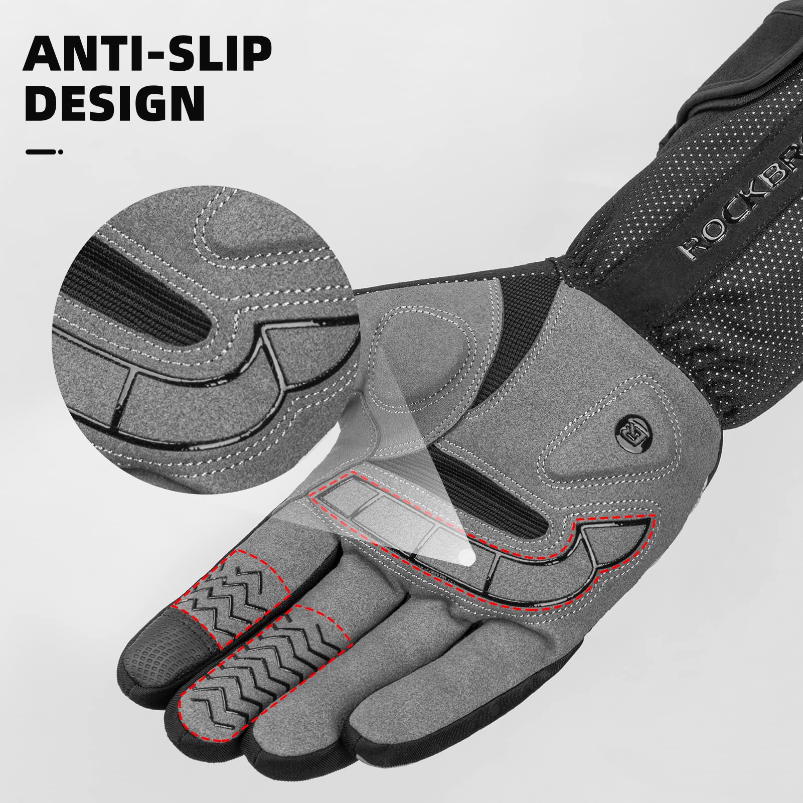 Battery Heated Gloves Winter Touchscreen 3 Gear Electric Cycling Gloves - ROCKBROS-UK