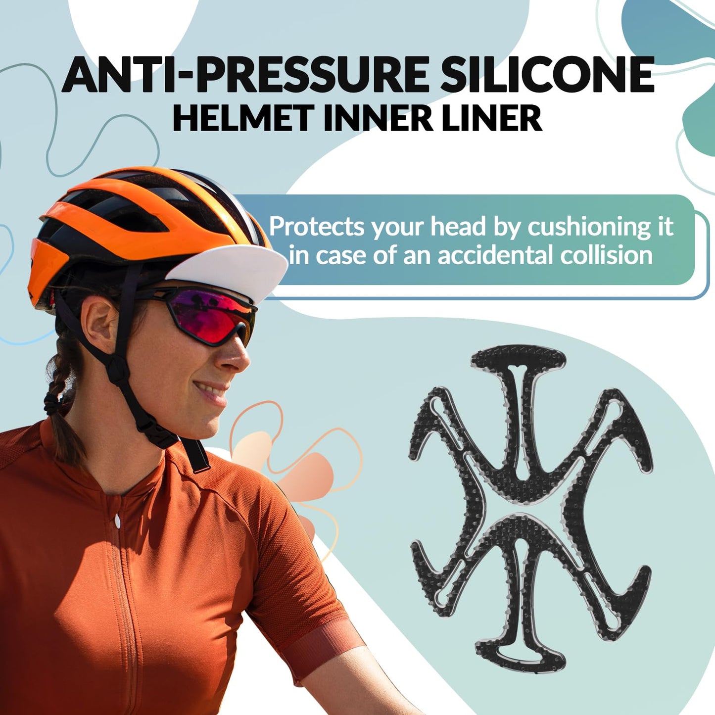 ROCKBROS Helmet Padding Bike & Motorcycle Helmet Pads 3 Colors #Color_Black