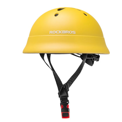 ROCKBROS kids bike helmet, round shape, adjustable and protective cycling helmet for children.#Color_Yellow