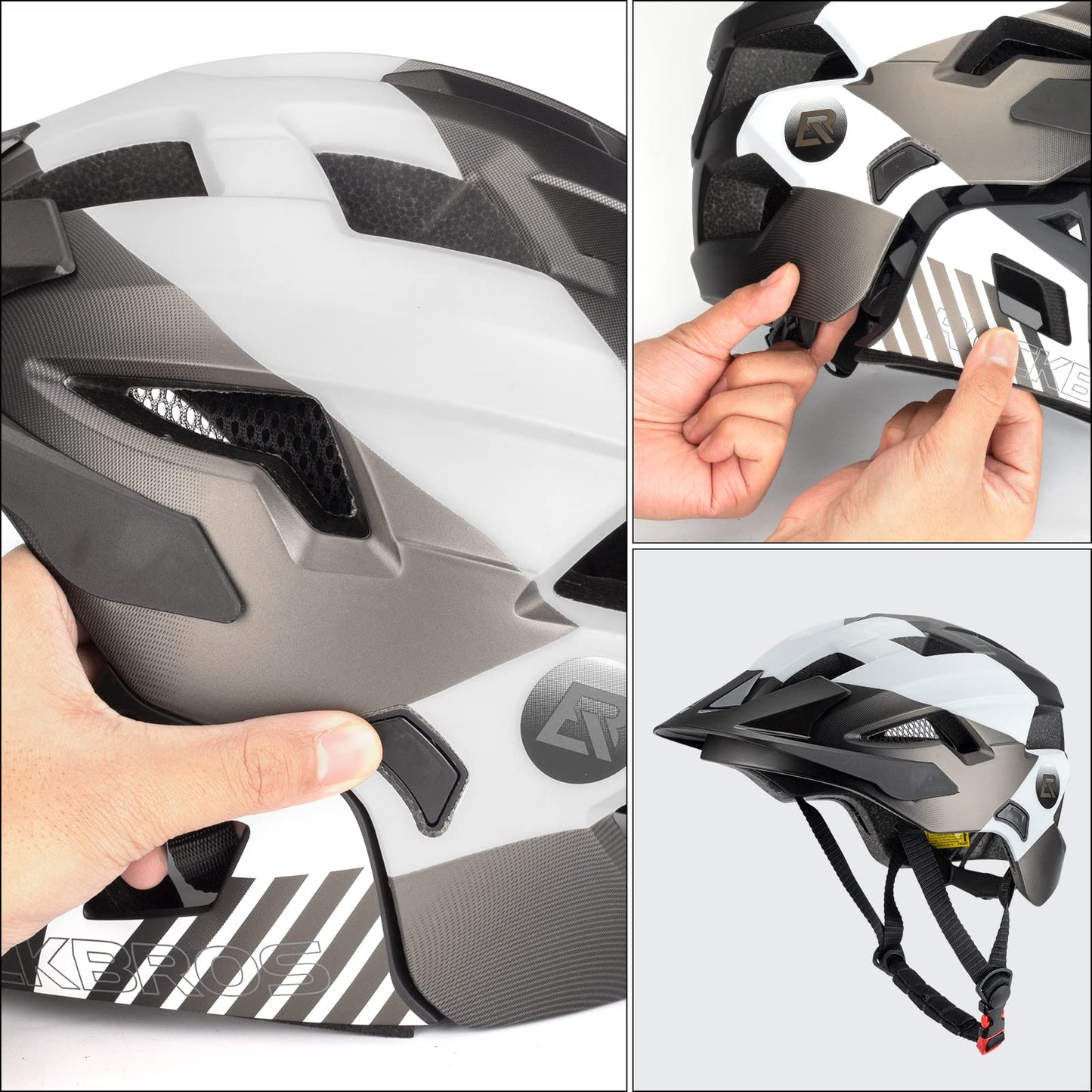 ROCKBROS Kids Helmet Safety Full Face Helmet for BMX MTB & Skateboard #Color_Titanium