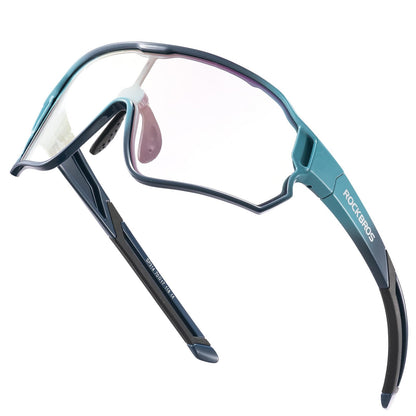 ROCKBROS Kids Photochromic Cycling Glasses UV400 Protection with TR90 Frame #Color_Cadet Blue