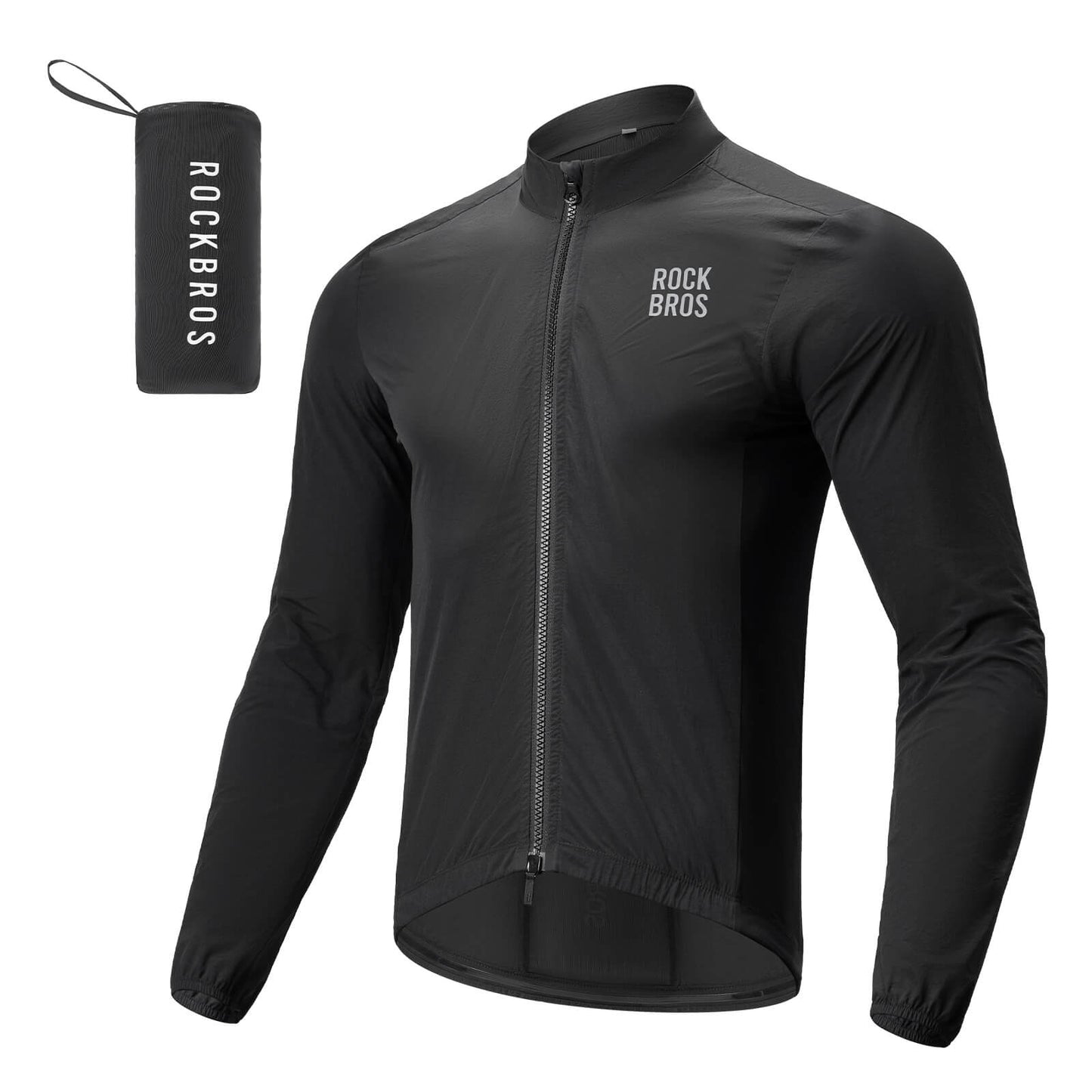 ROCKBROS Long-Sleeve Cycling Windbreaker Jacket – Ultimate Weather Protection!​ #Color_Black