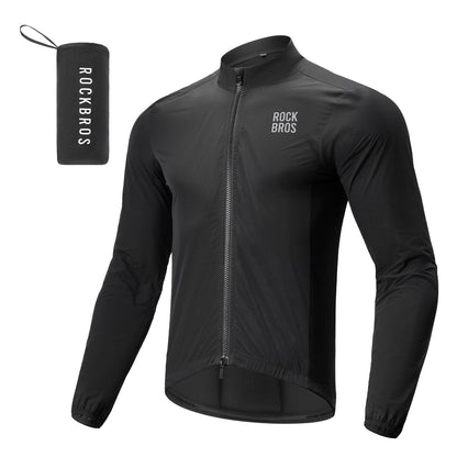 ROCKBROS Long-Sleeve Cycling Windbreaker Jacket – Ultimate Weather Protection!​ #Color_Black