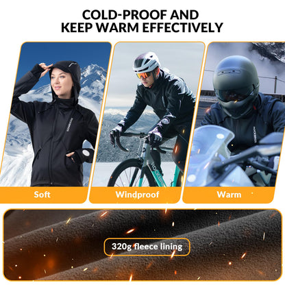 ROCKBROS Men's Cycling Jacket Thermal Softshell Jacket Windproof & Waterproof