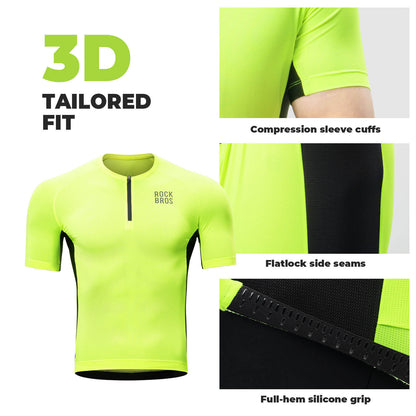 ROCKBROS Men’s Reflective Cycling Jersey – Ride Safe, Stay Fast!