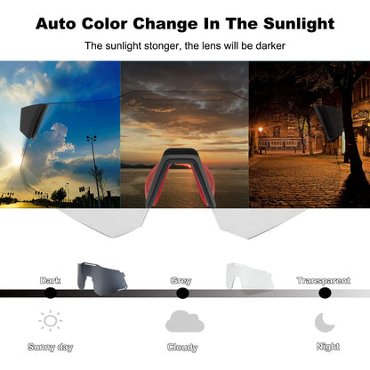 ROCKBROS Photochromic Cycling Glasses UV Protection Sunglasses Transparent