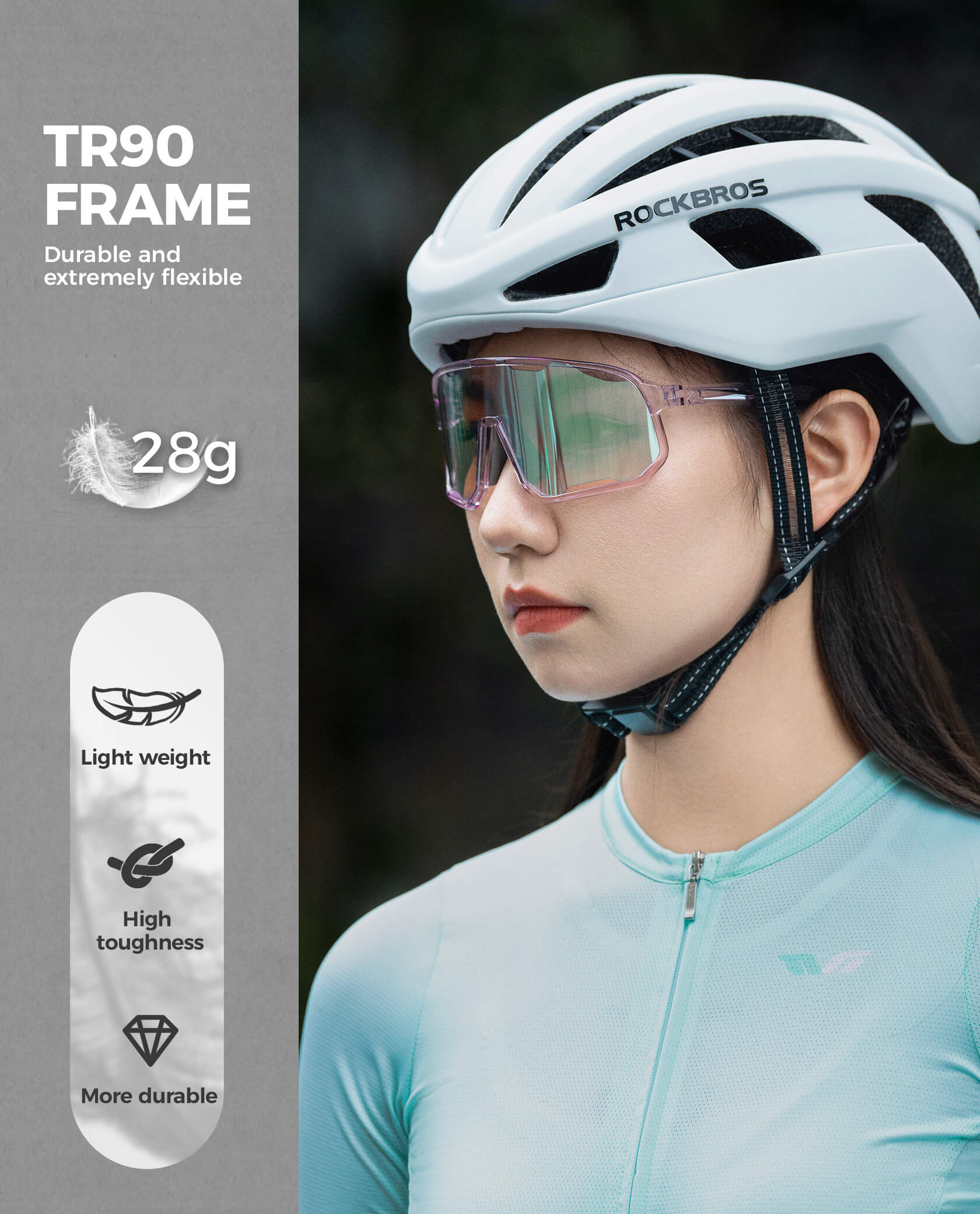 ROCKBROS Photochromic Sunglasses UV400 Transparent Cycling Glasses SP351 - ROCKBROS-UK