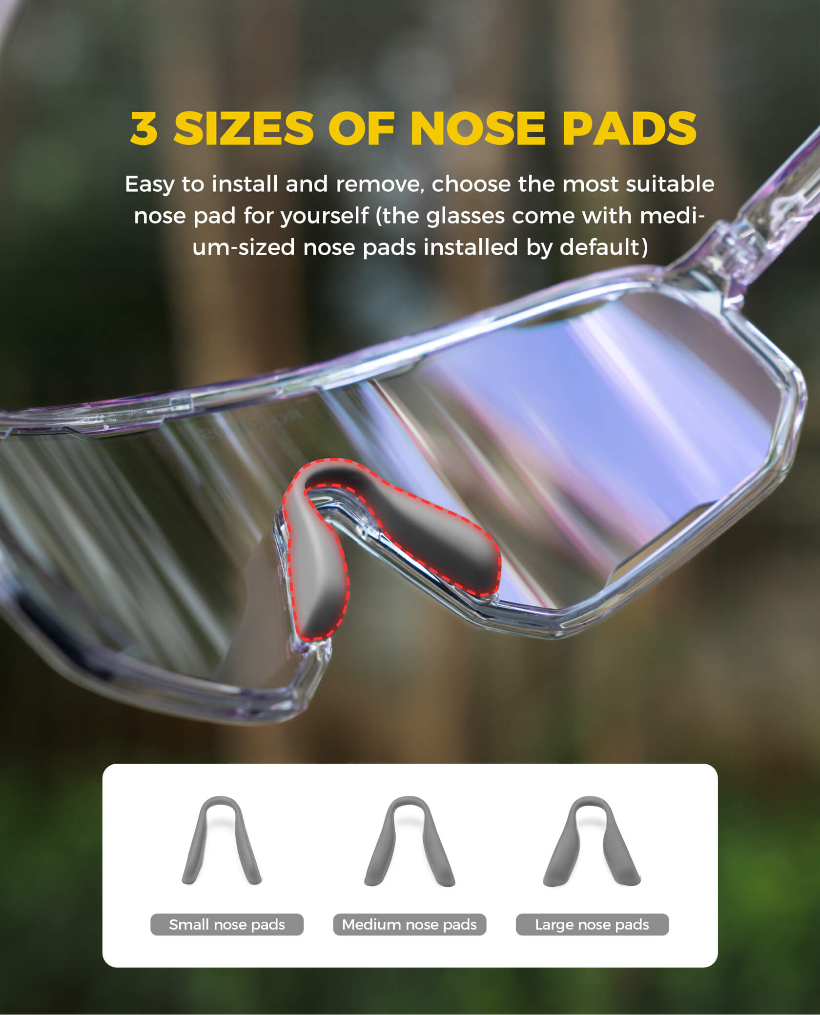 ROCKBROS Photochromic Sunglasses UV400 Transparent Cycling Glasses SP351 - ROCKBROS-UK